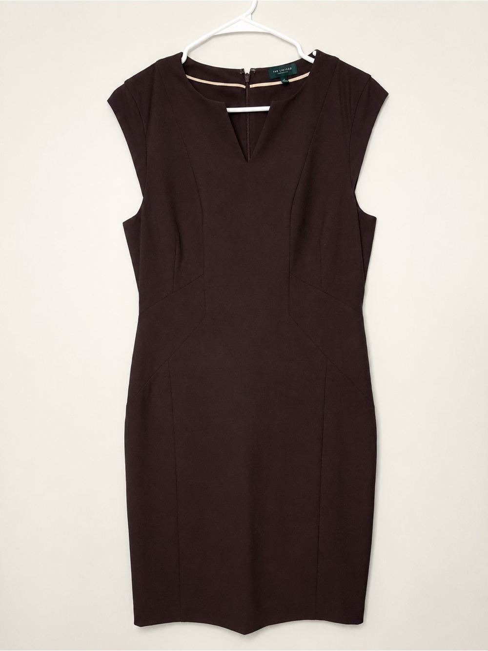 The Limited Dark Maroon Cap-Sleeve Sheath Dress